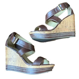 𝅺SHANGHAI Wedge Cork Sandals - Report Shoes